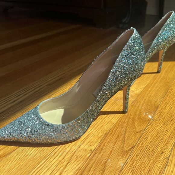 Jimmy Choo size 41 SILVER GREEN OMBRE Glitter Pumps - Picture 2 of 8